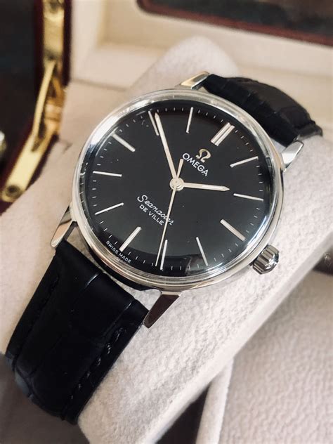 omega swatch black watch|vintage Omega Watch black face.